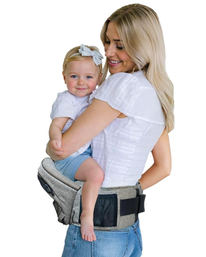 Baby Hip Carrier, Baby Carrier with Hip Seat,Ergonomic Design – Safety Toddler Carrier with Wide Waistband, Secure Buckles, Padded Support, Storage Pockets – for Newborns to 3 Years