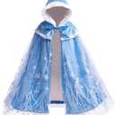 PURFEEL Girls Princess Cape for Elsa Kids Warm Hooded Cloak Dress up S 2-3T