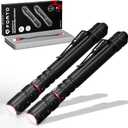 FORTO Rechargeable Pen Light Flashlight, 400 Lumens Small Pocket Flashlight with Clip, IP67 Waterproof, 2 Light Modes, 3-Color Battery Indicator, Type-C Charging, for Inspection,Emergency2 Pack