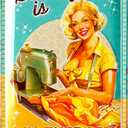 LANOLU Sewing Room Decor Vintage Tin Sign - SEWING IS MY THERAPY - Gift For Sewing Enthusiast, Sewing Signs for Home, Sewing Decor, Funny Sewing Gifts 12x8", 2Pack