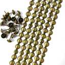Let's Decorate 10 Meters D11mm Brass Upholstery Tacks Strips/Nailhead Trims,Decorative Nail Strips with Upholstery Tacks for Sofa Headboard Bench(K:11mm Brass)