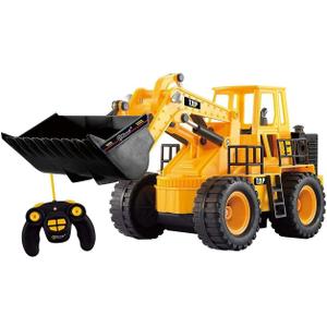 Top Race TR-113 5 Channel Full Functional Remote Control Tractor Toy Front Loader - 14 x 6 x 8 inch Electric RC Remote Control Construction Toy Tractors with Lights and Sounds