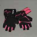 MhIL Workout Gloves for Women  Breathable Gym Gloves for Women with Palm Protection and Enhanced Grip  Padded Weight Lifting Glove for Womens with Wrist Wraps Support Weightlifting Exercise Cycling (S - XS: 6.3  7.4 / 16  19 cm, Pink)