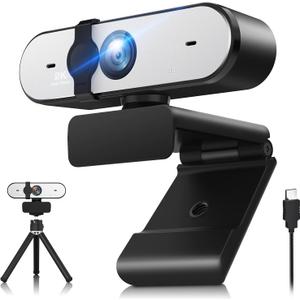 2K Webcam, Full HD Webcam for PC, Web Camera with Microphone, Tripod, Auto-Focus, Privacy Cover, USB, for Live Streaming & Video Conferencing