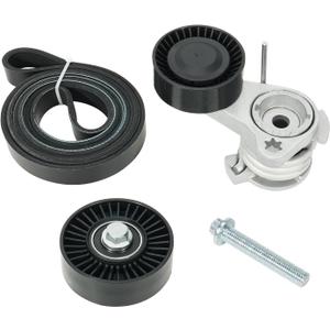 Serpentine Belt Tensioner Bolt Idler Pulley Drive Kit Fit for BMW 128i 325i 325xi 328xi 330i 330xi 525i 525xi 528i 528xi 530i 530xi X3 X5, 3.0L L6, 2006-2013#Replace ADK0022P