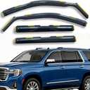 Extra Durable in-Channel Rain Guards Window Visors for GMC Yukon XL 2021-2026 Window Deflectors Vent Sun Shades Dark Smoke 4 Pieces