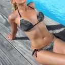 Two Piece Bikini for Women Swimwear Low Waisted Sexy Bathing Suit Push Up Triangle Swimsuit XS-2XL (Blue, XS)