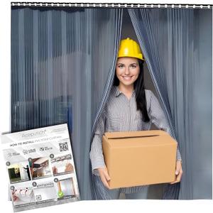 4x7' Clear PVC Strip Curtain Kit - 48" Width x 84" Height Heavy Duty, Waterproof, Insulation for Warehouse, Freezer, Garage AP1173 (Sheet Set)
