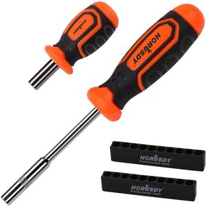 HORUSDY 2-Piece 1/4" Bit Driver Magnetic Screwdriver Bit Holder, 190mm and 90mm Long, Screwdriver Handle for Magnet Tip