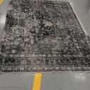 GENIMO 9x12 Area Rugs for Living Room, Machine Washable Non Slip Vintage Rugs, Low Pile Lightweight Chenille Print Rug for Bedroom, Dining Room, Home Office,