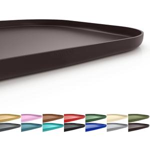 Silicone Pet Feeding Mat with Raised Edge for Food and Water, Dog Bowl Mats, Cat Bowls Placemat with High Lip for Floor Waterproof, Rubber Tray for Cats and Dogs 19 x 12 x0.7 Dark Brown