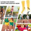 ZEPOHCK 2 Pairs Kids Non Slip Football Knee Length Socks Football/Hockey Grip Socks Suitable For Boys and Girls Aged 6-12 (Yellow)