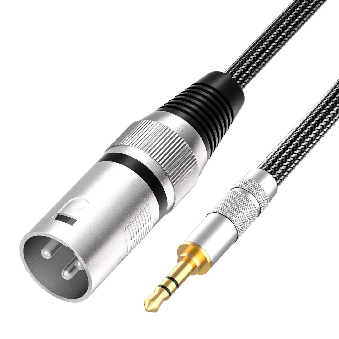Tisino 3.5mm to XLR Cable Unbalanced Mini Jack 1/8 inch to XLR Male Adapter Microphone Cord - 3.3ft/1m