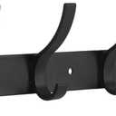 Coat Rack Wall Mount, Coat Hook Wall Mount, Wall Hooks for Hanging, Hat Rack for Walls, Coats Hanger with 12 Hook, Towel Hooks for Bathrooms (1 Pack, Black)