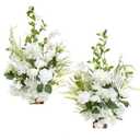 Ling's Moment 17.5" Tall Free Standing Artificial Flowers Arrangements 2 pcs Wedding Aisle Runner Chair Decorations Lily White Green Centerpieces for Ceremony Reception Rose Floral Floor Party Outdoor