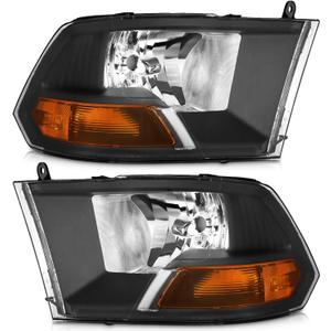 WEELMOTO Headlights Compatible with 2009-2012 Dodge Ram 1500 (Does NOT Fit Quad Beam Headlight Models) for 2010-2012 Dodge Ram 2500 3500