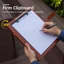 Padfolio Portfolio Leather Binder, Interview Legal Document Organizer, Padfolio Clipboard Folder, Business Card Holder Included 2pcs Letter Sized Writing Pad (Brown)