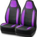 Road Comforts Car Seat Cover, Leather Car Seat Covers, Automotive High Back Car Seat Covers, Airbag Compatible, Universal Fit for Most Cars (Purple)
