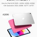 Harvopu Compatible for iPad 11th 10th Generation Case with Keyboard, Folio Cover with Pencil Holder, Multi-Touch Trackpad, 7 Color Backlit, Detachable Keyboard for iPad (A16) 11th/10th Gen (White)