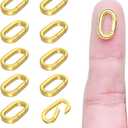 10Pcs Oval Clasp Carabiner Necklace Clasps and Closures Spring Ring Clasp Pearl Necklace Enhancer Connector for Jewelry Finding Necklace Bracelet Making (Small( 0.55*0.32*0.08in))