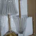 Cordless Table Lamps for Home,Table,Dining Room, Gold Rechargeable Lamps, USB Charge 12'' Tall LED Brass Portable Outdoor Indoor Table Lamp with Built-in Dimmer (Pack2 Gold Flower Lamp)