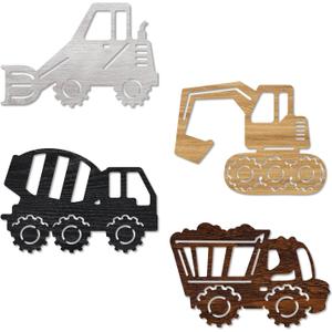 CAKIROTS Construction Decor for Boys Room Baby Boy Room Decor Wooden Construction Vehicles Decor Kids Room Wall Decor Toddler Playroom Room Wall Decor