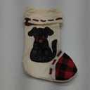 Dog Christmas Stocking 19 Xmas Pet Hanging Stockings with 3D Leather Dog Pattern Oversize Handmade Xmas Fireplace Hanging Stockings Decorations for Family Holiday Season Party Decor Pets Gifts