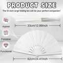 2 x Boots on The Ground Fan,13inch Large Rave Fan PoppingFan Clacking Fans for Line Dancing,Line Dance Popping Fans,HandFans for Women Foldable,Portable for Outdoor,Wedding,Party,Decoration(White)