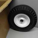 HQPASFY 2 Pack 4.10/3.50-6 Flat Free Tire, 12.5 Inch Universal Solid Tire Wheel 3/4" & 5/8" Bearings, 3"-3.5"-4"-4.5"-Center Hub for Lawn Garden Cart, Hand Truck, Wheelbarrow, Utility Cart