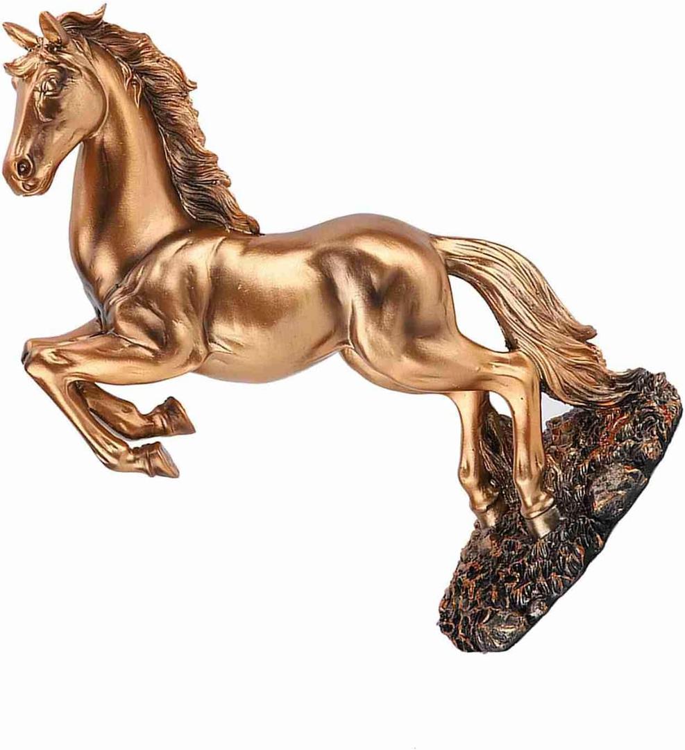 European Horse Sculpture Desktop Ornament for Cafe and Restaurant Decoration (bs-021 Copper Color)