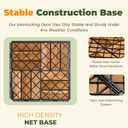 Premium Patio Deck Tiles, 10 PCs 12x12 Snap Together Wood Flooring for Outdoor, Balcony, Porch, Poolside, Waterproof All Weather, Golden Teak