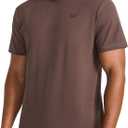 Reebok Men's Short Sleeve Crewneck Embroidered T-Shirt, Standard Fit, Lightweight Stretch Cotton Fabric (Medium, Bracken - Vector Embroidery)