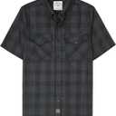 Dubinik Mens Short Sleeve Button Down Mens Button Up Short Sleeve Two Pockets Soft Vintage Regular Fit Mens Casual Shirts (3X-Large, Charcoal Grey)