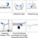 Moosinily Small Camping Table 35.2 inch Folding Picnic Table Foldable Low Camp Table Portable Short Aluminum Outdoor Floor Short Beach BBQ White 35.215.7 inch
