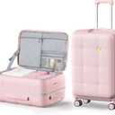 MGB 24 Inch Checked Luggage Hard Shell Suitcase Top Opening Suitcases, Pink