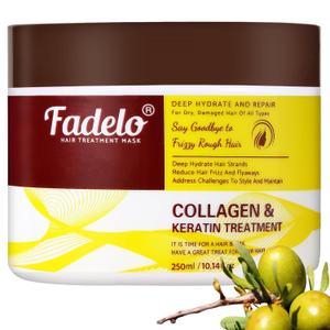 Collagen+Keratin Hair Mask - Deep Repair for Damaged Hair with Argan Oil and Vitamin E - Hydrating Treatment for Dryness and Damage-150 ml (Refreshing), Yellow (10.14 Fl Oz (Pack of 1), Floral)