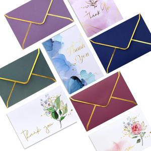 Winoo Design Heavy Duty Thank You Cards with Envelopes - 36 PK - Gold Thank You Notes 4x6 Inches Baby Shower Wedding Cards Small Business Graduation Funeral Bridal Shower (Assortment)