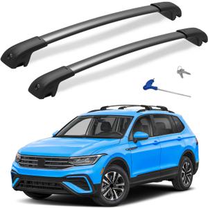 300lbs Lockable Roof Rack Cross Bar Fit for Volkswagen VW Tiguan 2018-2026 (Not for Limited) & Taos 2022-2026, Aluminum Roof Rails Crossbars for Cargo Bars Luggage Bike Kayak Rack