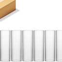WGVI Hurricane Candle Holder Sleeve, Wide 4.7", Height 14", Clear Glass Cylinder Candleholder, Chimney Tube, Open Ended Candle Shade, 6 Pieces Bulk