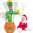Talking Cactus Baby Toy, Singing Mimicking Repeating Tummy Time Toys with Music and Light, Infant Babies Toddler Kids Boy Girl Gifts, Recording, Dance, 60 English Songs, Repeat What You Say