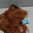 HAIRCUBE Auburn Wig with Bangs for Women Auburn Long Wavy Hair Wig Curly Wavy Synthetic Wigs for Girls Daily Party Use 26Inch