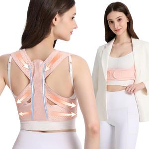 WNIEYO Back Brace Posture Corrector for Women Shoulder Straightener for Upper and Lower Back Pain Improving Postura Support Belt for Scoliosis (Pink,S/M)