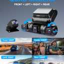 PRUVEEO 360 4 Channel Dash Cam Front and Rear Inside Left Right, Dash Camera for Cars, Built-in GPS WiFi Night Vision, 24/7 Recording Parking Mode Monitor, 128G Card Included