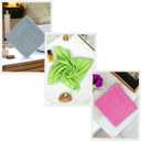 Microfiber Cleaning Cloth- Set of 3 - Cleaning Supplies, 16x16 inch (40x40cm) - Dish Towels for Kitchen - car Cleaning Supplies, Apartment Essentials (Pink, Green, Gray)