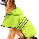 Dog Raincoat - Reflective Pet Rain Jacket for Dogs, Adjustable Dog Hooded Raincoats, Rain Coat Slicker Poncho for Small to X- Large Dogs and Puppies (Neon Green, X-Large)