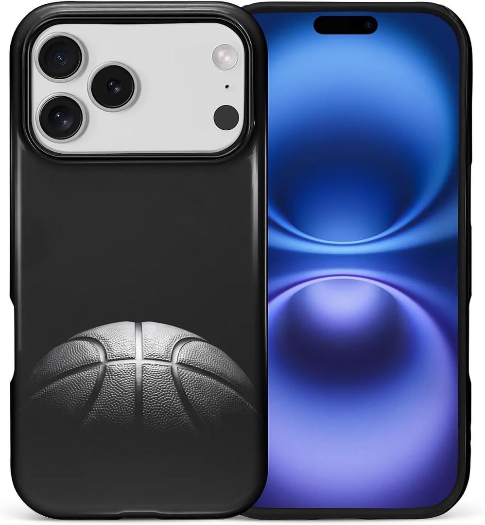 SmaMZ for iPhone 17 Pro Case, TL2 Basketball Shockproof Rugged Cover Dual Layer Soft TPU Hard PC Bumper Case Design for iPhone 17 Pro