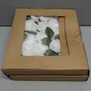 Ling's moment Artificial Flowers 50Pcs White Roses Decor w/Stems,3" DIY Foam Floral for Wedding Bouquet/Centerpieces, Outdoors Party Backdrop, Room/Table, and Garden/Pot Decorations