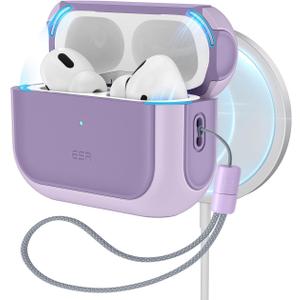 ESR for AirPods Pro 2 Case, Compatible with Airpods Pro Case 2nd / 1st Generation (2023/2022/2019), Compatible with MagSafe, Full Drop Protection Cover with Lanyard, Purple