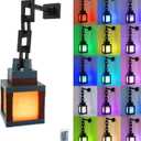 Pixel Lantern Night Light, 16-Color LED Wall lamp,USB Rechargeable Wall Night Light with Remote Control, Suitable as a Bedside lamp for Boys' and Girls' Room Decoration and Cosplay