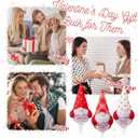 Kathfly 24 Sets Valentines Gnome Mini Plush Figurines Bulk with Heart Cards Red Small Gnome Tired Tray Table Decor Valentine Gift for Coworker Employee Office Home Decoration Galentine Party Supplies